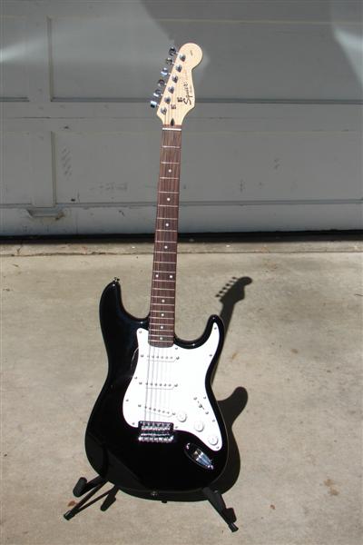 Squier Strat made in Indonesia. My 13-year-old son now has this one. Paid $110