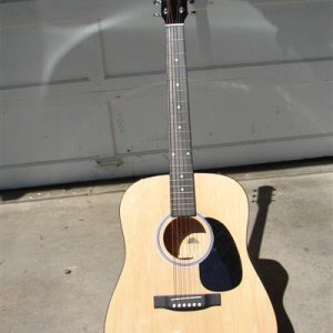 Was my son's, but we traded and he got the Strat.  I use this one for open tunings.  Paid $130.